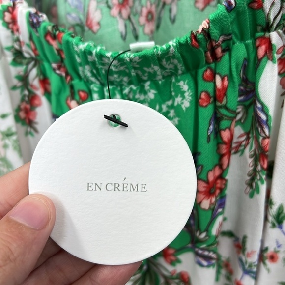 En Creme - Colorful Pastel Floral Flow Sleeves Cutout Maci Dress Size Small - Picture 12 of 15